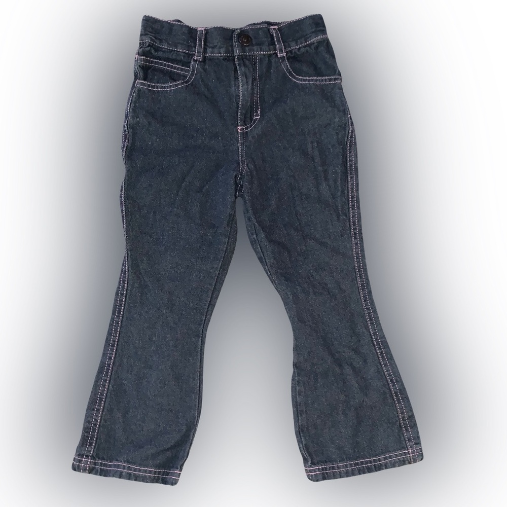 Harley Davidson girls 3T denim pants pink stitching